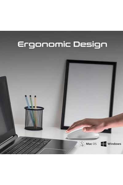 Promate Wireless Mouse, EZGrip Ergonomic Ambidextrous 2.4GHz Mice, Adjustable 1600DPI, 6 million Key
