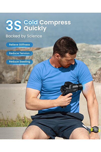 RENPHO Thermacool Massage Gun Deep Tissue with Heat and Cold Head, Handheld Muscle Massager with Car