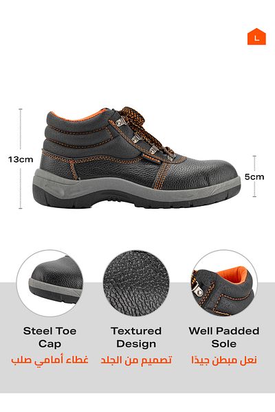 Lawazim Safety Shoes Steel Toe Slip-Resistant Waterproof Work Boots for Men and Women Construction