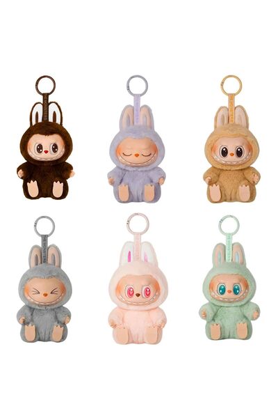 TOYSTAR Oturan Labubu, Peluş Anime Figür Labubu Canavar Sürpriz Paket 1 Adet 17 cm