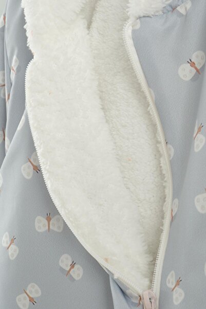 Babykokko Desenli Kız Bebek Kışlık Fermuarlı Su İticili Astronot Tulum