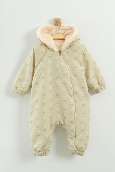 Babykokko Desenli Erkek Bebek Kışlık Fermuarlı Su İticili Astronot Tulum