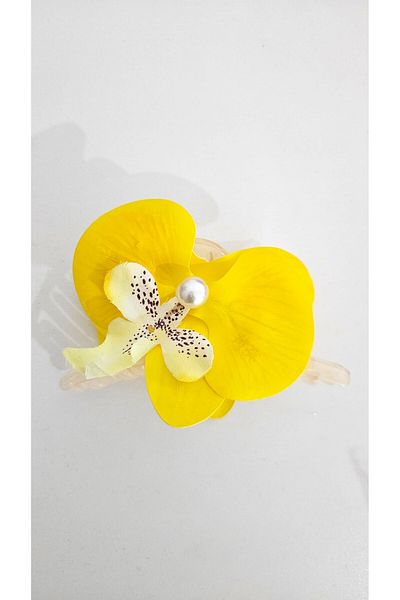 cityvision Cataramă cu perle cu flori de orhidee 10 cm față-verso 1 buc