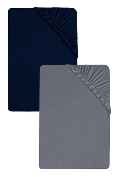 COTENCONCEPT 2 Pieces Plain Cotton Single 80 X 200 X 30 cm Elastic Combed Bed Sheet