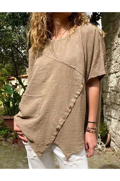 Butik Şans Асиметрична блуза с копчета