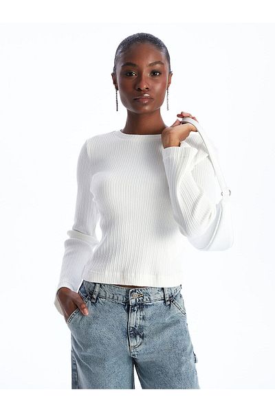 LC Waikiki Crew Neck Plain Long Sleeve Women's T-Shirt