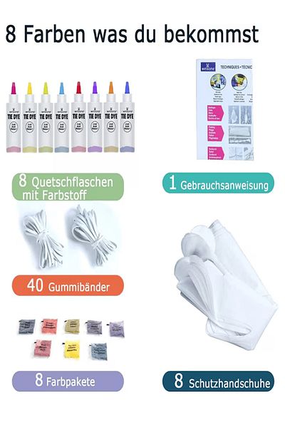 OEM 65-piece set, 8 Winsons colors, for recreational textile dyeing activities, non-toxic