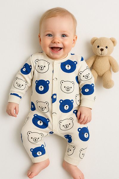 İZYALİF BABY Baby Boy Rompers Animal Pattern Assortment 1-3-6 Months Newborn Outfit Cotton