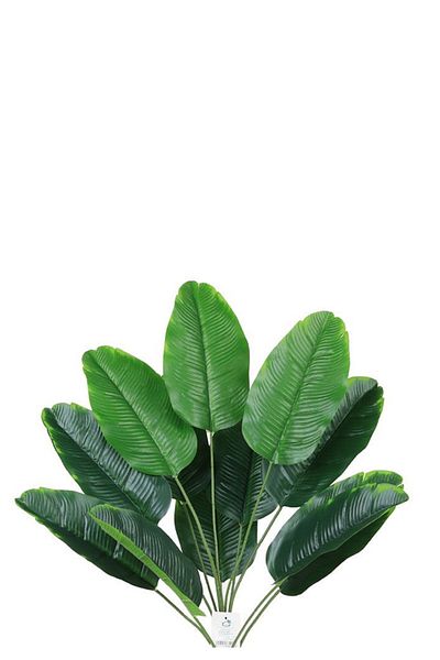Generic Artificial banana leaf seedling (18 branches) in a round plastic container