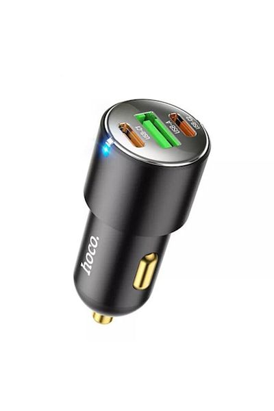 Hoco Incarcator Auto USB-A, 2xType-C, QC3.0, PD45W, 5.0A, G301, Hoco NZ6 Victorious, Negru