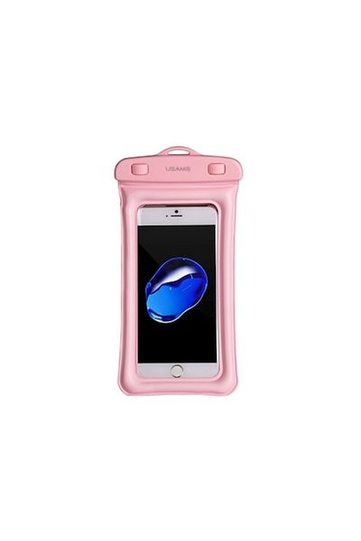 Usams Premium Waterproof Case Usams Compatible with Phones Up to 6 Inches, Pink