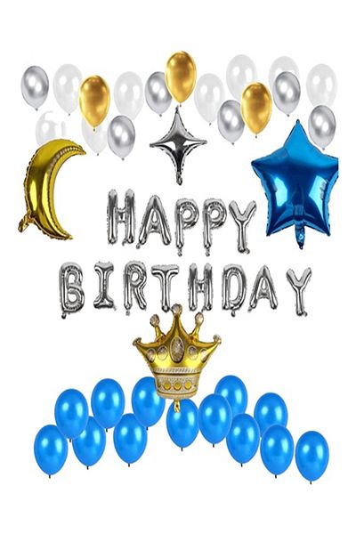 PARTY GO Set of 37 party pieces, Party Go balloons, foil, latex, multicolor
