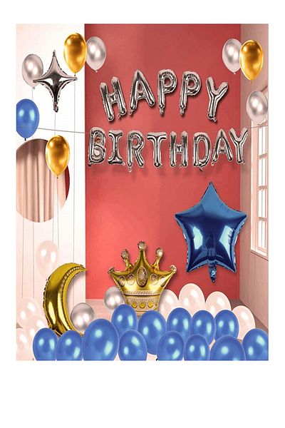 PARTY GO Set of 37 party pieces, Party Go balloons, foil, latex, multicolor