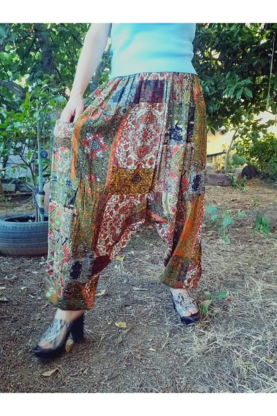 hoaryage Pants with Elastic Viscose Fabric Floral Patterned Shalwar with Pockets 100% Cotton Sizes 38 to 100 kg