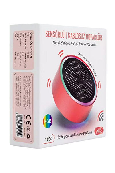 Subzero SB30 Bluetooth Sensörlü Renkli Müzik Kutusu | RGB LED & Akıllı Dokunmatik