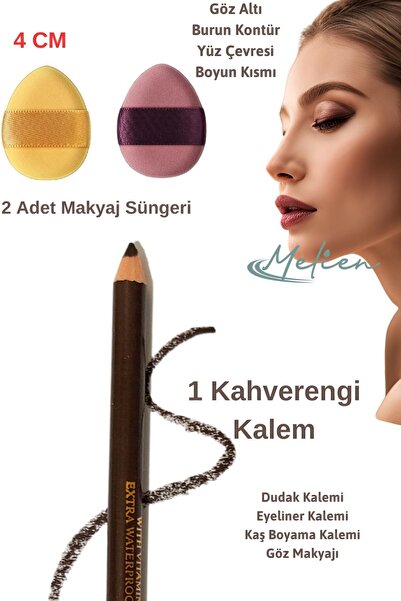 Melien 1 Suya Dayanıklı Dolgun Dudak Göz Pürüzsüz Eyeliner Kaş Boyama Kalemi ...
