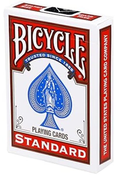 Bicycle Poker Size Standard Index Playing Cards (1 set) (Colors May Vary: Red, Blue or Black)