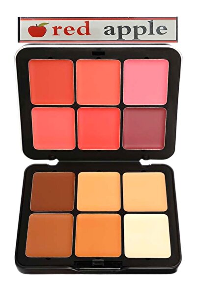 Red Apple 12 لونًا خافي عيوب البشرة وكنتور أحمر الخدود كريم أساس كونسيلر متعدد الألوان