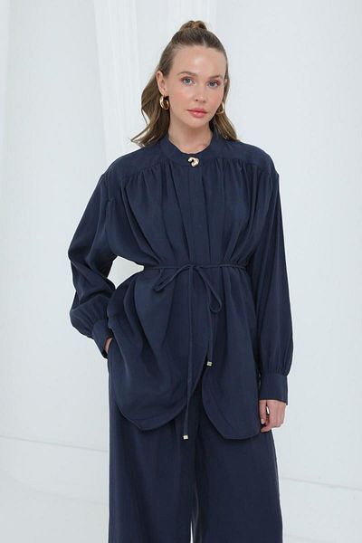 Puane Σετ παντελόνι με λαιμόκοψη με αγκράφα Indigo 20686