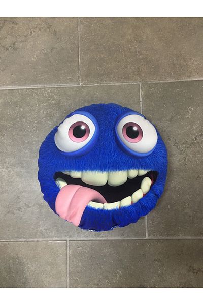 AZİZ OYUNCAK Cushion Navy Blue Color Humorous Emoji 25 cm