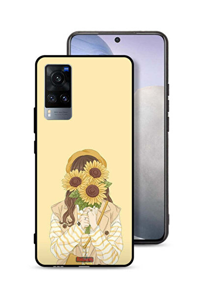 Tolwak Vivo X60t Protective Case Cover Hide Face With Sunflowers