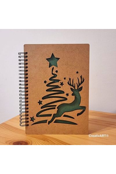 CreativArt Agenda A5 cu coperti din lemn model Iarna