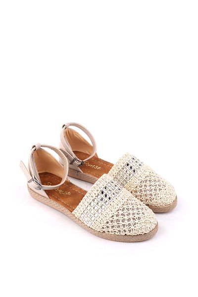 Papuçsepeti Papuç Basket1703 Women's Straw Knitted Daily Comfortable Ballerina Shoes