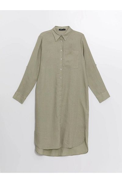 LC Waikiki Plain Oversize Linen Women's Shirt Tunic