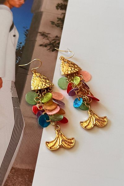 Trendy Butik Colorful Sequin Fish Earrings