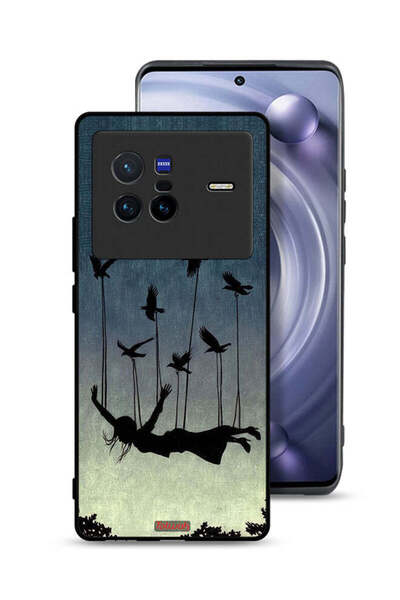 Tolwak غطاء حماية لهاتف Vivo X80 بتصميم طيور تحمل فتاة ساقطة