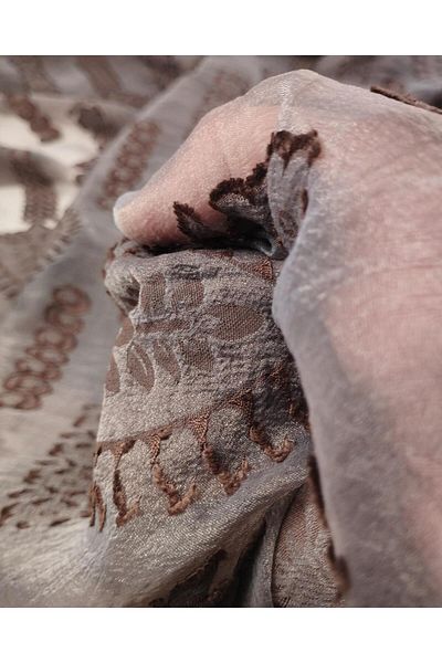 Kumaş Parça Organza Tulle in Bitter Brown Color (Width 140 cm X Length 320 cm)