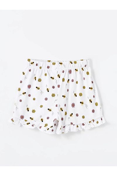 LC Waikiki Elastic Waist Printed Baby Girl Shorts