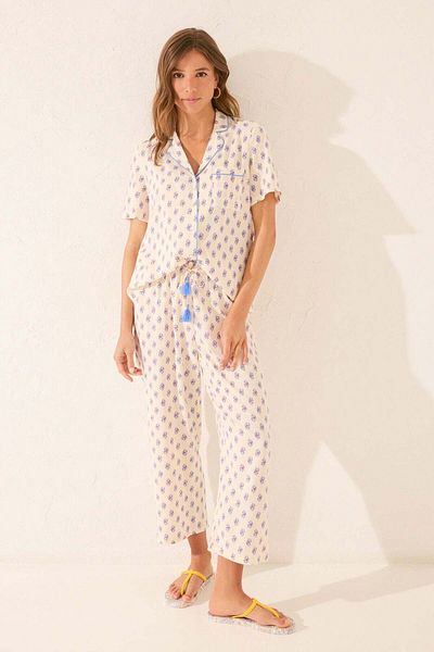 Women'secret Long beige viscose classic pyjamas
