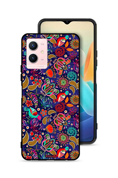 Tolwak غطاء حماية لهاتف Vivo Y33s 5G بنقشة أوراق طيور وزهور ملونة