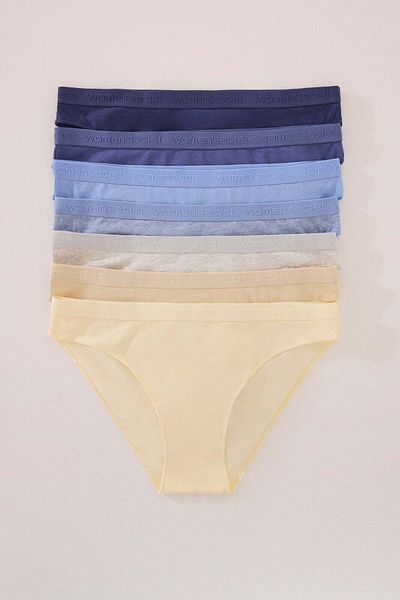 Women'secret Pack of 7 classic blue cotton panties