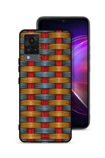 Tolwak Vivo V21 Protective Case Cover Strips Art Pattern