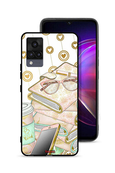 Tolwak غطاء حماية لهاتف Vivo V21 بتصميم نظارات على الكتب