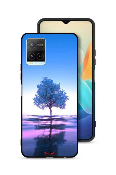 Tolwak غطاء حماية لهاتف Vivo Y32 بتصميم شجرة نيون وانعكاس مائي فني رقمي