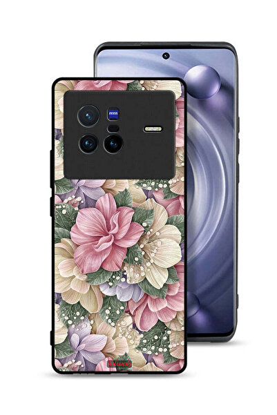 Tolwak غطاء حماية عالي الجودة مزين بنقشة زهور لهاتف فيفو X80