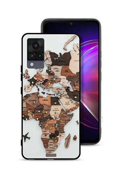 Tolwak Vivo V21 Protective Case Cover World Map Art