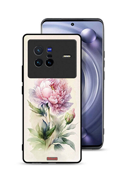 Tolwak Vivo X80 Protective Case Cover Watercolor Rose Paint Art