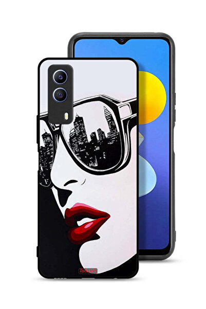 Tolwak غطاء حماية Vivo T1x بتصميم وجه فتاة وفن تجريدي