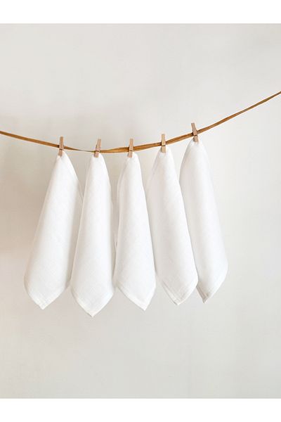 Jr Bunnies 100% Cotton Muslin Mouth Wipe 20X20 - Off White
