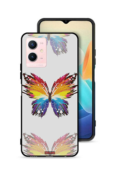 Tolwak غطاء حماية لهاتف Vivo Y33s 5G بخلفية بسيطة وفن رقمي وبساطة الفراشة