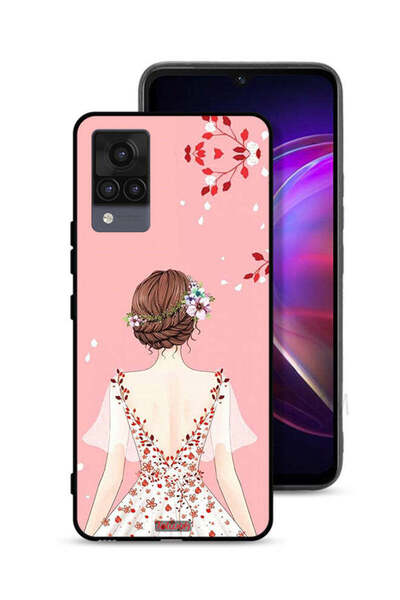 Tolwak Vivo V21 Protective Case Cover Standing Girl Art