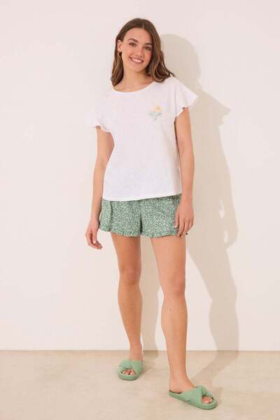 Women'secret 100% ivory cotton short pyjamas
