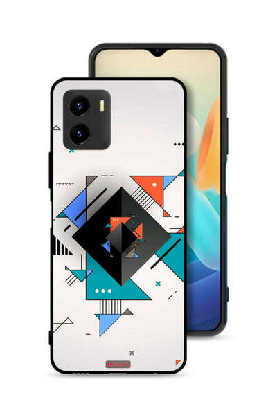 Tolwak غطاء حماية لهاتف Vivo Y15s بأشكال مربعة ومثلثة ونمط تجريدي