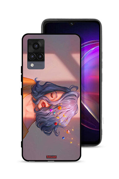 Tolwak Vivo V21 Protective Case Cover Girl And Space Art