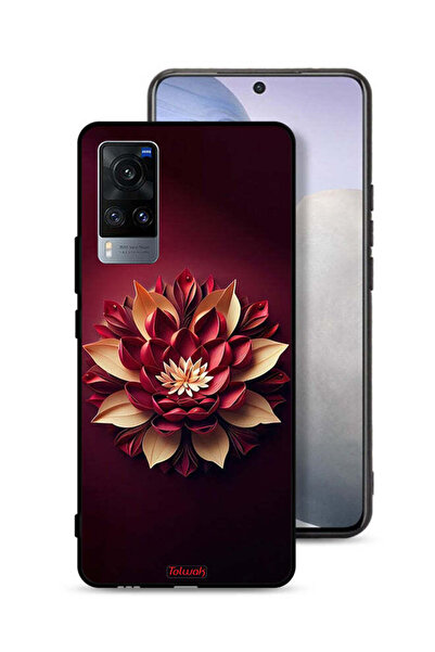 Tolwak Vivo X60 Protective Case Cover Flower Abstract Design