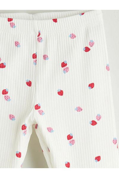 LC Waikiki Printed Baby Girl Tights with Elastic Waist, 2-Piece